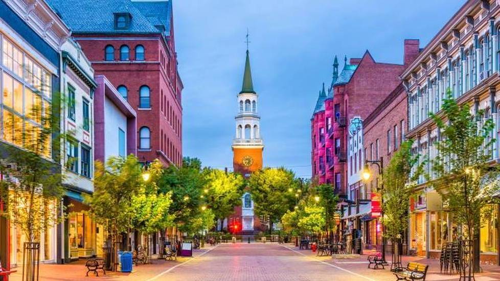 Church street marketplace in Burlington, Vermont