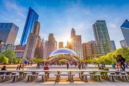 View of the bean in downtown Chicago Illinois
