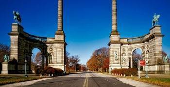 Landmark in Pennsylvania with road going through it