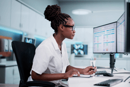 nurse studying in hospital