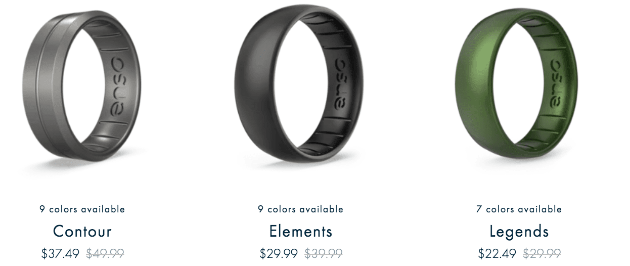 Multiple silicone wedding rings for healthcare professionals